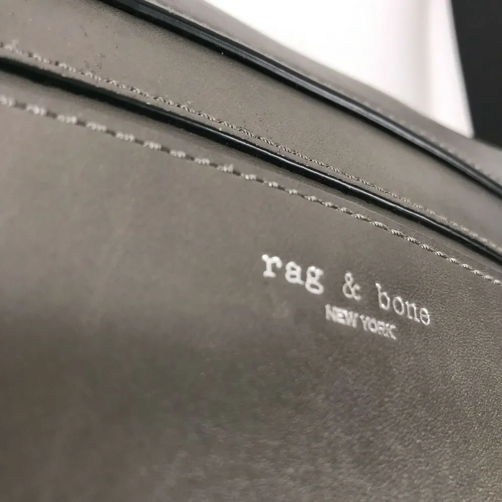 rag & bone Smoke Gray Leather Flap Saddle Bag 3-Way Strap Shoulder 9”H 11”W 2”D - Picture 5 of 15